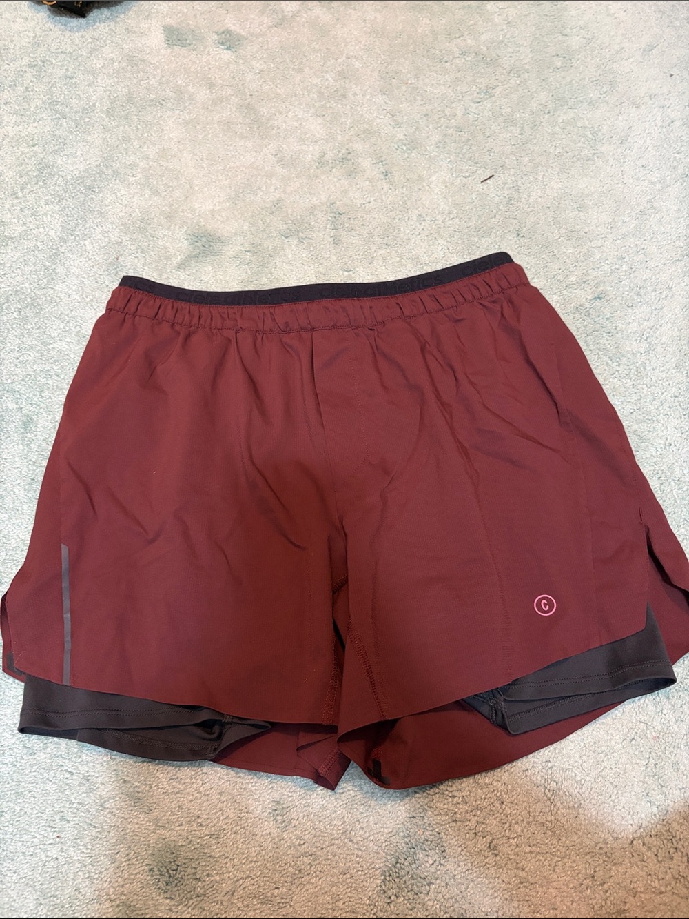 Women’s ciele Maroon Performance Running Shorts